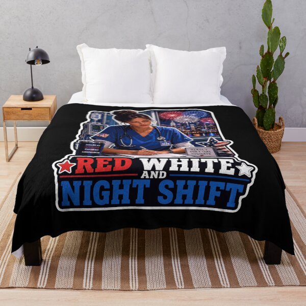 Item preview, Red White and Night Shift Nurse Patriotic RN designed and sold by No Limits T-Shirts.