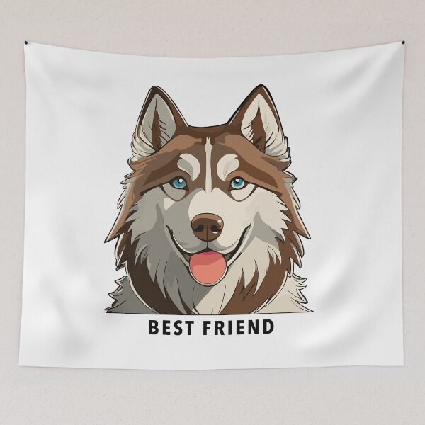 Item preview, Brown Siberian Husky Dog Lover Art designed and sold by Davimonst.
