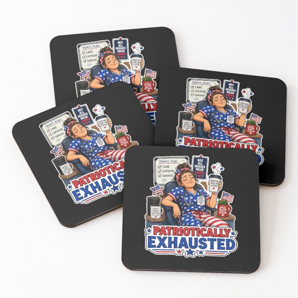Item preview, Patriotically Exhausted Nurse Coffee USA Flag designed and sold by No Limits T-Shirts.