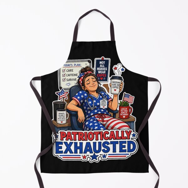 Item preview, Patriotically Exhausted Nurse Coffee USA Flag designed and sold by No Limits T-Shirts.