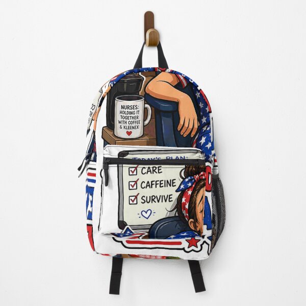 Item preview, Patriotically Exhausted Nurse Coffee USA Flag designed and sold by No Limits T-Shirts.