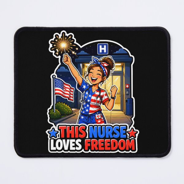Item preview, This Nurse Loves Freedom Patriotic American RN designed and sold by No Limits T-Shirts.