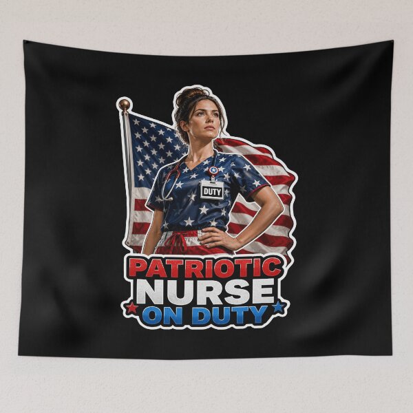 Item preview, Patriotic Nurse On Duty American Flag RN designed and sold by No Limits T-Shirts.