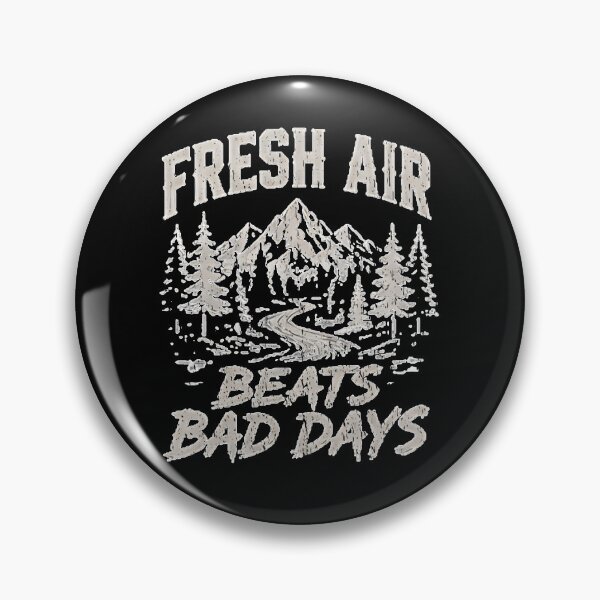 Item preview, Fresh Air Beats Bad Days Nature Hiking Vintage Hiker Camper Adventurer  designed and sold by Jt41.