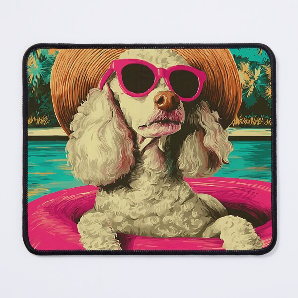Item preview, Summer Poodle with Sunglasses Cute Dog Tropical Pool Party designed and sold by Littermin.