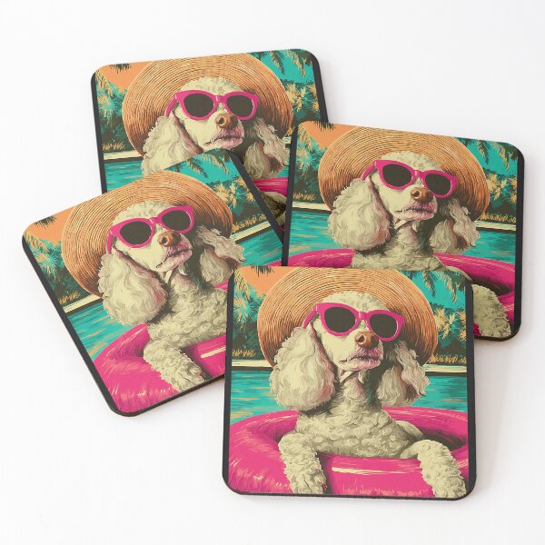 Item preview, Summer Poodle with Sunglasses Cute Dog Tropical Pool Party designed and sold by Littermin.