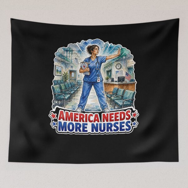 Item preview, America Needs More Nurses Patriotic RN Support designed and sold by No Limits T-Shirts.