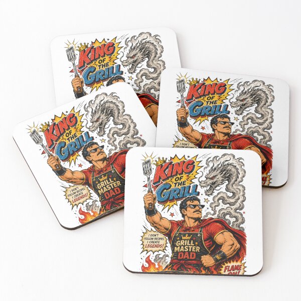 Item preview, Dad King of the Grill Comic Book Style Vintage Dragon designed and sold by JonelleTshirts.