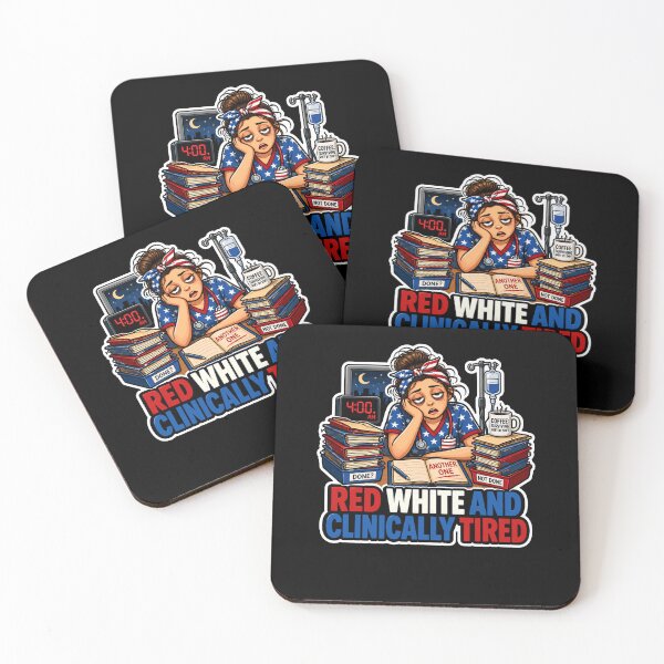 Item preview, Red White and Clinically Tired Nurse Life designed and sold by No Limits T-Shirts.