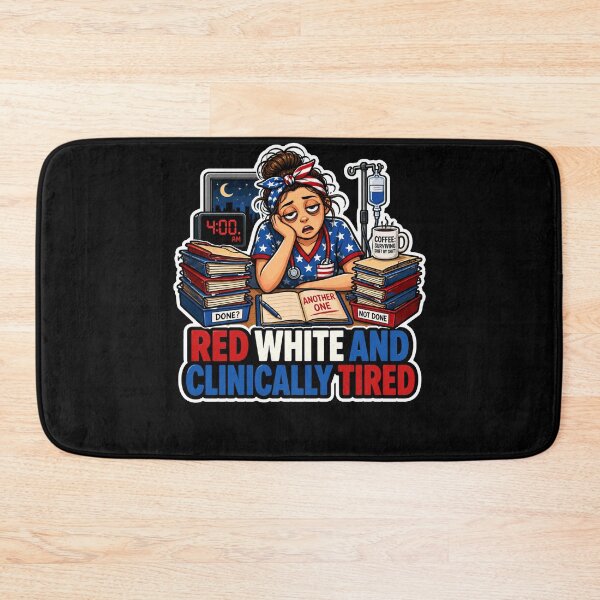 Item preview, Red White and Clinically Tired Nurse Life designed and sold by No Limits T-Shirts.