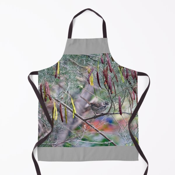 Item preview, Song Sparrow in Tree with Colorful Seed Pods designed and sold by CarolM.