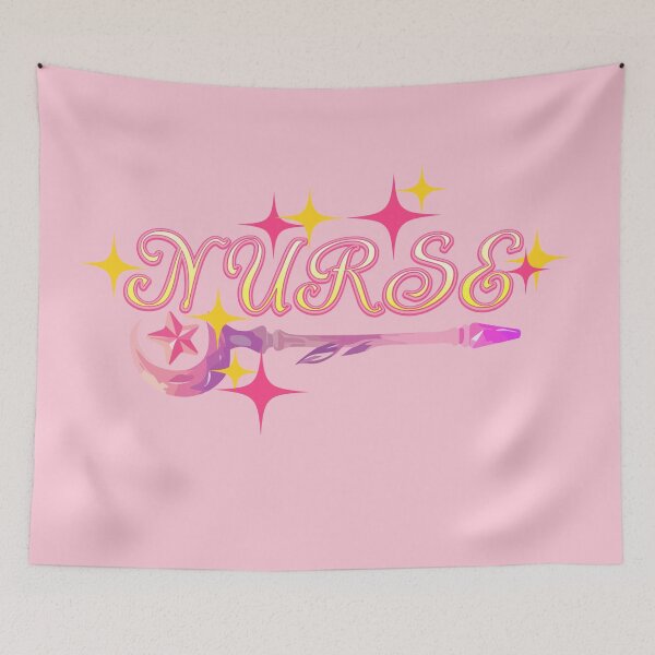 Item preview, Magical Girl Nurse Anime Typography Star Wand Sticker designed and sold by Niji Hibana.