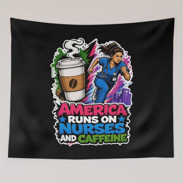 Item preview, America Runs On Nurses Caffeine RN Appreciation designed and sold by No Limits T-Shirts.