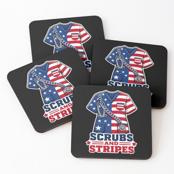 Item preview, Scrubs And Stripes American Flag Nurse Stethoscope designed and sold by No Limits T-Shirts.