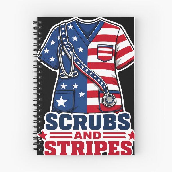 Item preview, Scrubs And Stripes American Flag Nurse Stethoscope designed and sold by No Limits T-Shirts.