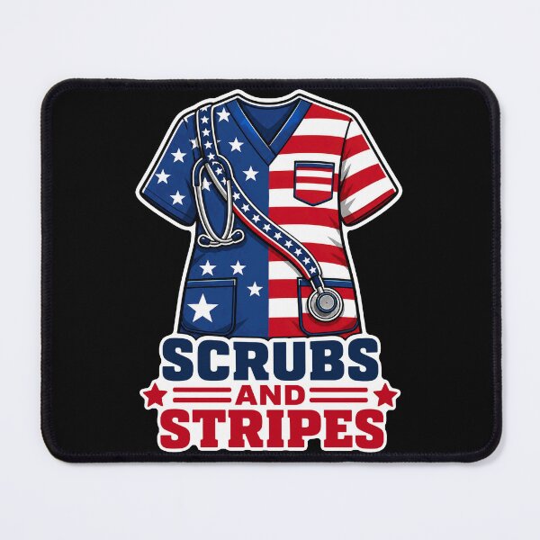 Item preview, Scrubs And Stripes American Flag Nurse Stethoscope designed and sold by No Limits T-Shirts.