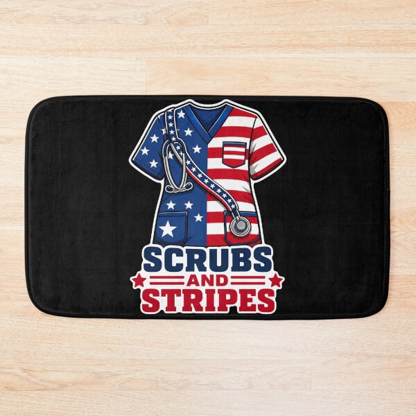 Item preview, Scrubs And Stripes American Flag Nurse Stethoscope designed and sold by No Limits T-Shirts.