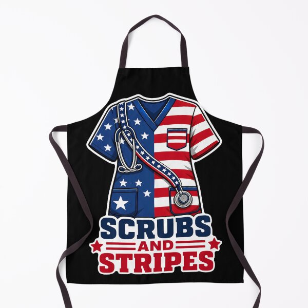 Item preview, Scrubs And Stripes American Flag Nurse Stethoscope designed and sold by No Limits T-Shirts.