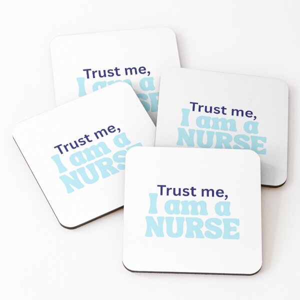 Item preview, Trust Me Im A Nurse Blue Typography Sticker designed and sold by Niji Hibana.