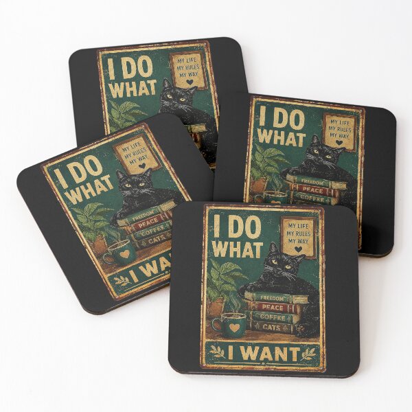 Item preview, Black Cat Coffee Books Vintage Attitude Retro Illustration designed and sold by eliramaison.