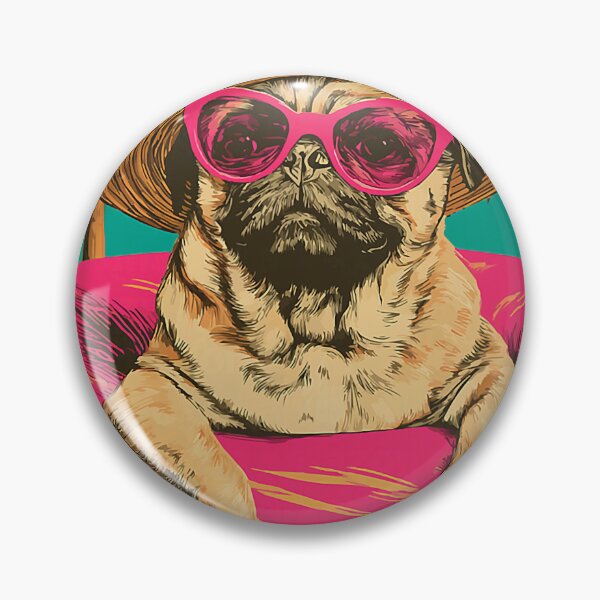 Item preview, Summer Pug with Sunglasses Cute Dog Tropical Pool Party designed and sold by Littermin.