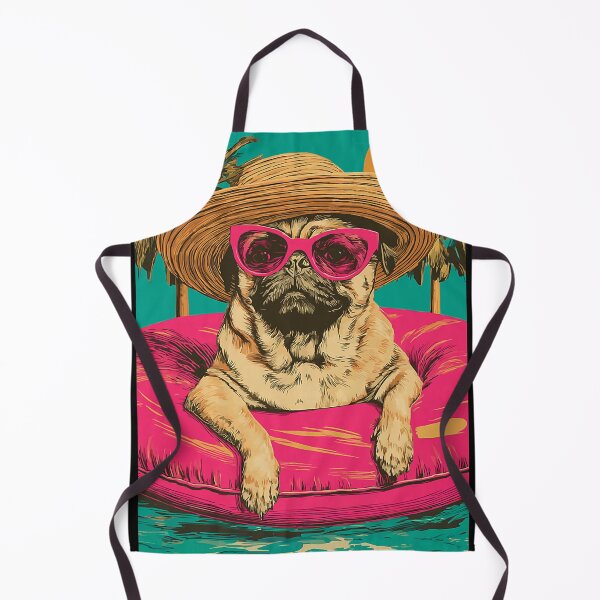 Item preview, Summer Pug with Sunglasses Cute Dog Tropical Pool Party designed and sold by Littermin.