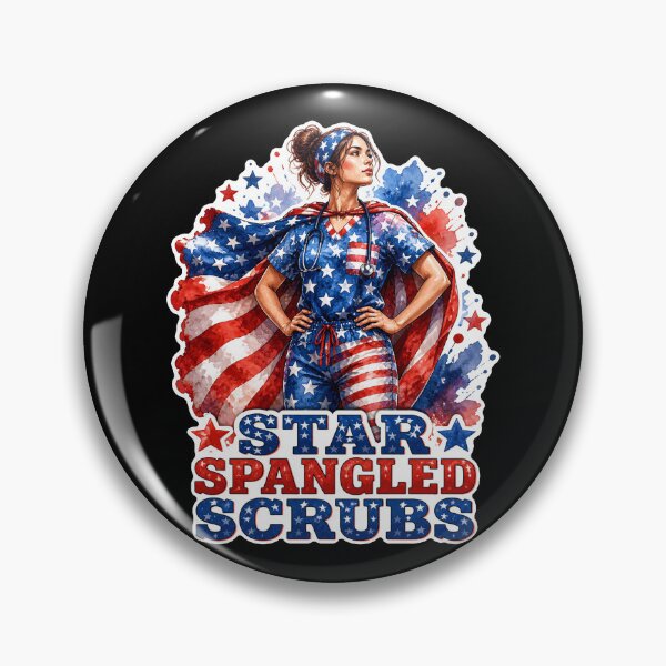 Item preview, Star Spangled Scrubs Patriotic Nurse Hero USA designed and sold by No Limits T-Shirts.