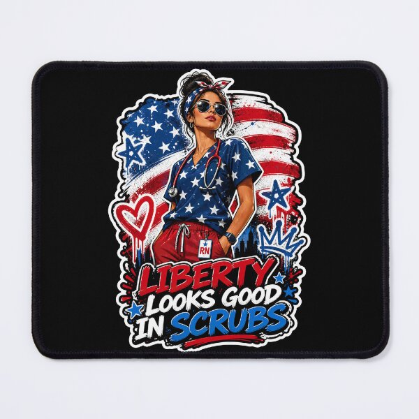 Item preview, Patriotic RN Nurse Liberty Looks Good In Scrubs designed and sold by No Limits T-Shirts.