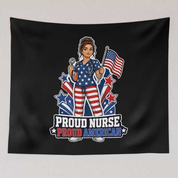 Item preview, Proud Nurse Proud American Flag RN Healthcare designed and sold by No Limits T-Shirts.
