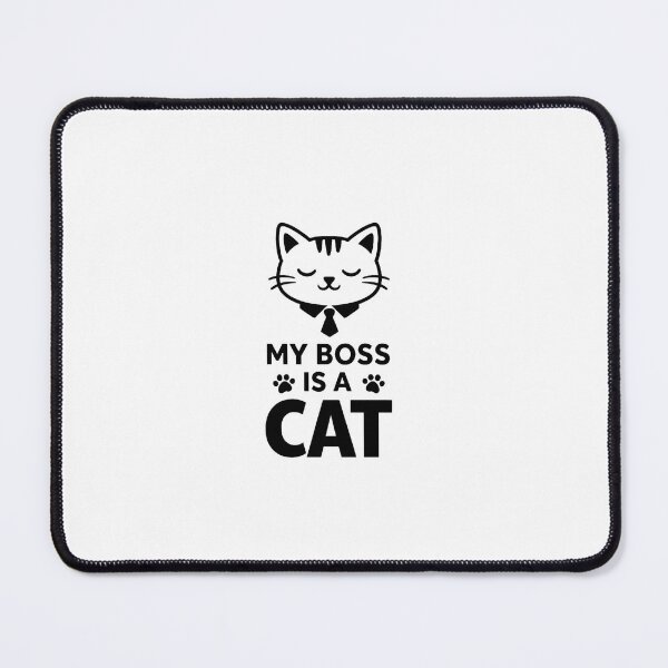 Item preview, My Boss Is A Cat Minimal Funny Cat Lover Design designed and sold by Lovestickerco.