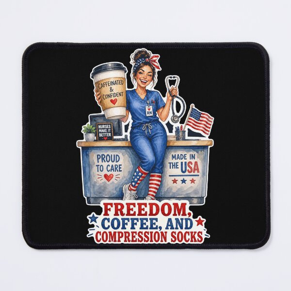 Item preview, Freedom Coffee Compression Socks Nurse USA designed and sold by No Limits T-Shirts.