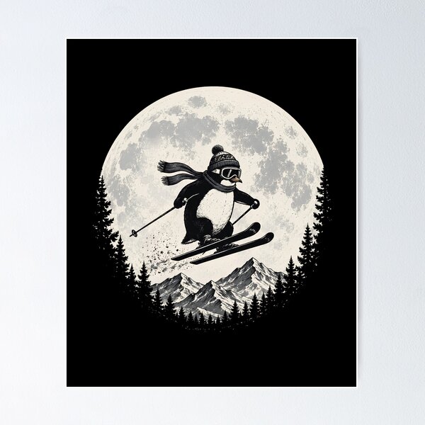 Item preview, Retro Penguin Skiing Mountain Adventure Shirt designed and sold by D-F-R-K.