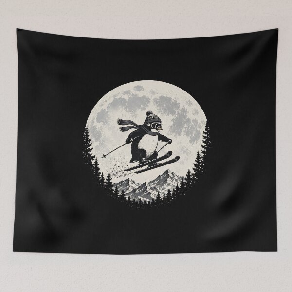 Item preview, Retro Penguin Skiing Mountain Adventure Shirt designed and sold by D-F-R-K.