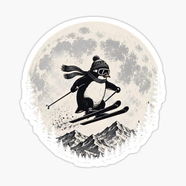 Item preview, Retro Penguin Skiing Mountain Adventure Shirt designed and sold by D-F-R-K.