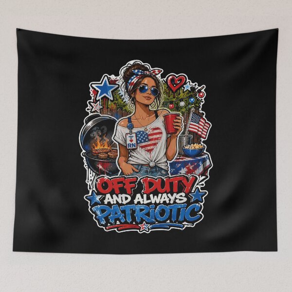 Item preview, Off Duty RN Always Patriotic American Nurse BBQ designed and sold by No Limits T-Shirts.
