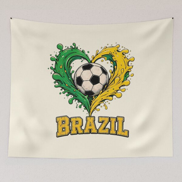 Item preview, Brazil Soccer Football Heart Art designed and sold by LuisWorks.