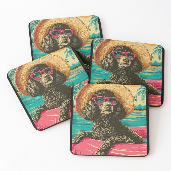 Item preview, Summer Poodle with Sunglasses Cute Dog Tropical Pool Party designed and sold by Littermin.