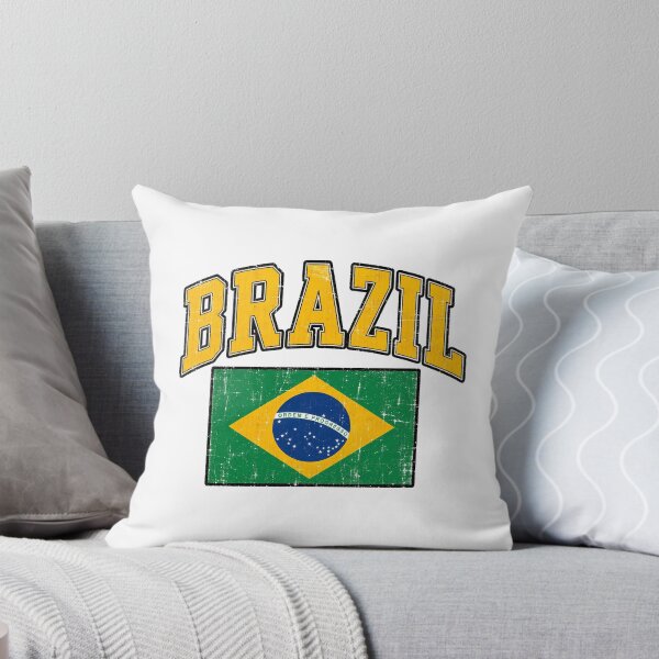 Item preview, Vintage Brazil Flag Collegiate Soccer Art designed and sold by LuisWorks.