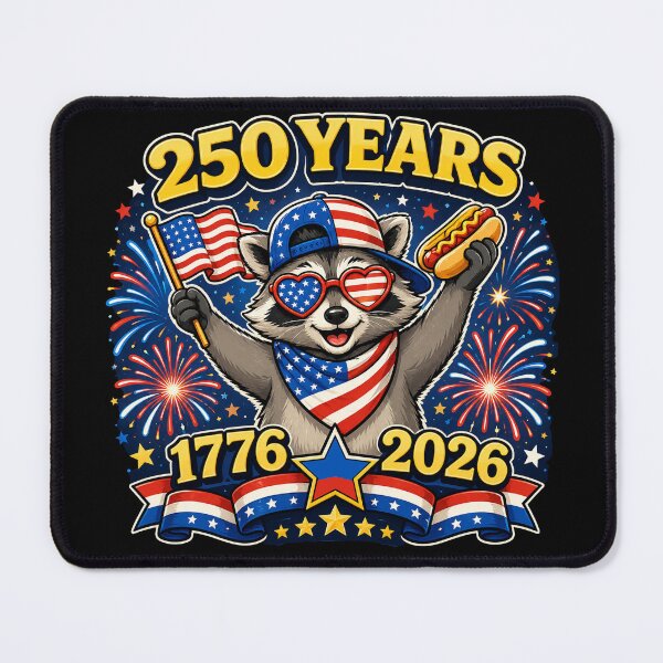 Item preview, America Meme Raccoon Hot Dog 250 Years 1776 2026 4th of July designed and sold by cass-vale-lab.