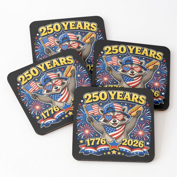 Item preview, America Meme Raccoon Hot Dog 250 Years 1776 2026 4th of July designed and sold by cass-vale-lab.