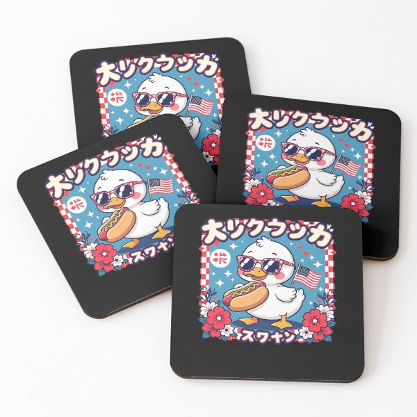 Item preview, Kawaii Duck Hot Dog USA Flag America Swan Design designed and sold by No Limits T-Shirts.