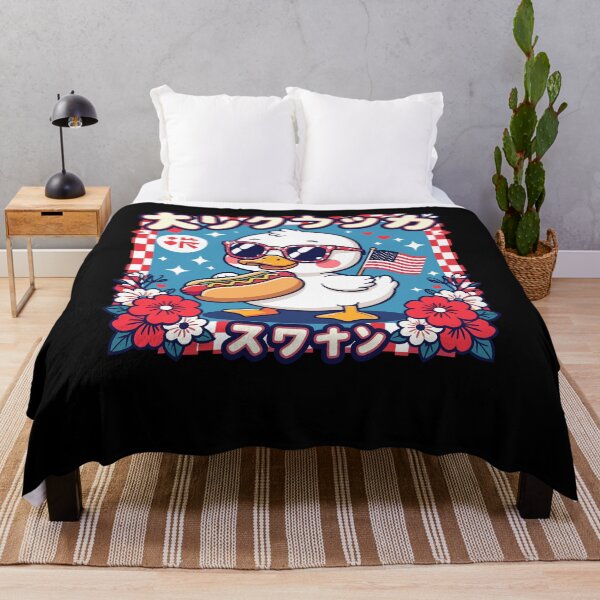 Item preview, Kawaii Duck Hot Dog USA Flag America Swan Design designed and sold by No Limits T-Shirts.