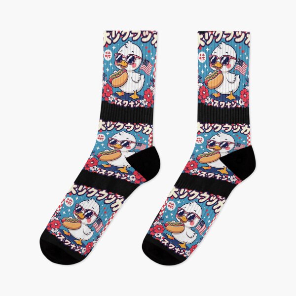 Item preview, Kawaii Duck Hot Dog USA Flag America Swan Design designed and sold by No Limits T-Shirts.