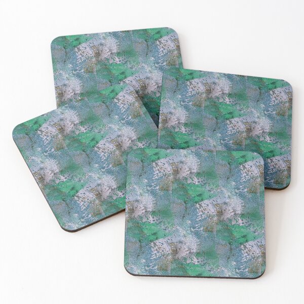 Item preview, Impressionistic Collage Flowers in Green and Blue designed and sold by Artistestella.