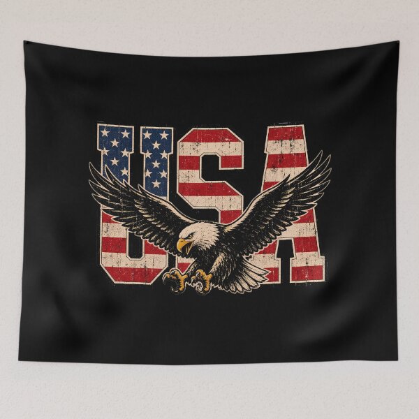 Item preview, USA Flag Bald Eagle Vintage Art designed and sold by LuisWorks.