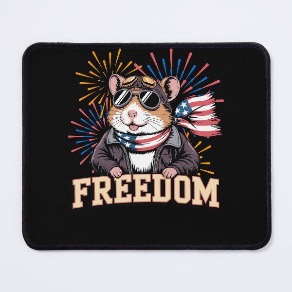 Item preview, Patriotic Biker Hamster Freedom American Flag designed and sold by No Limits T-Shirts.