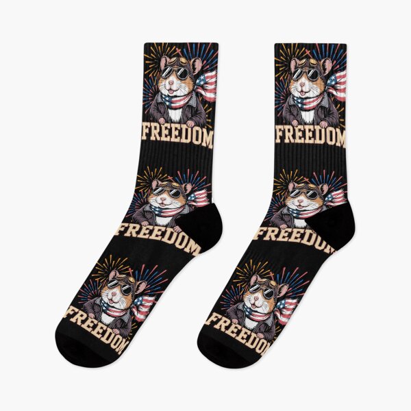 Item preview, Patriotic Biker Hamster Freedom American Flag designed and sold by No Limits T-Shirts.