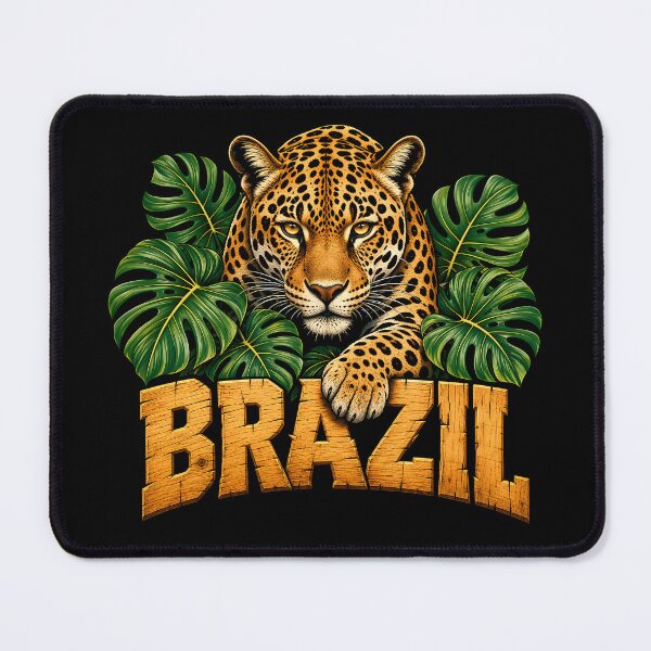 Item preview, Brazil Jaguar Tropical Monstera Art designed and sold by LuisWorks.