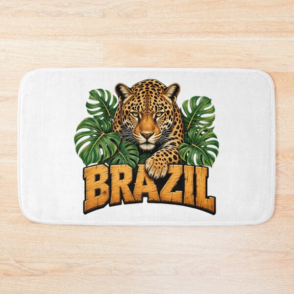 Item preview, Brazil Jaguar Tropical Monstera Art designed and sold by LuisWorks.
