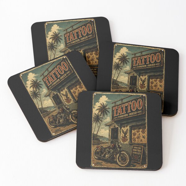Item preview, Vintage Coastal Tattoo Shop Biker Retro Palm Tree designed and sold by Modaozushi216.